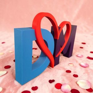 Initiales 3D avec Cœur